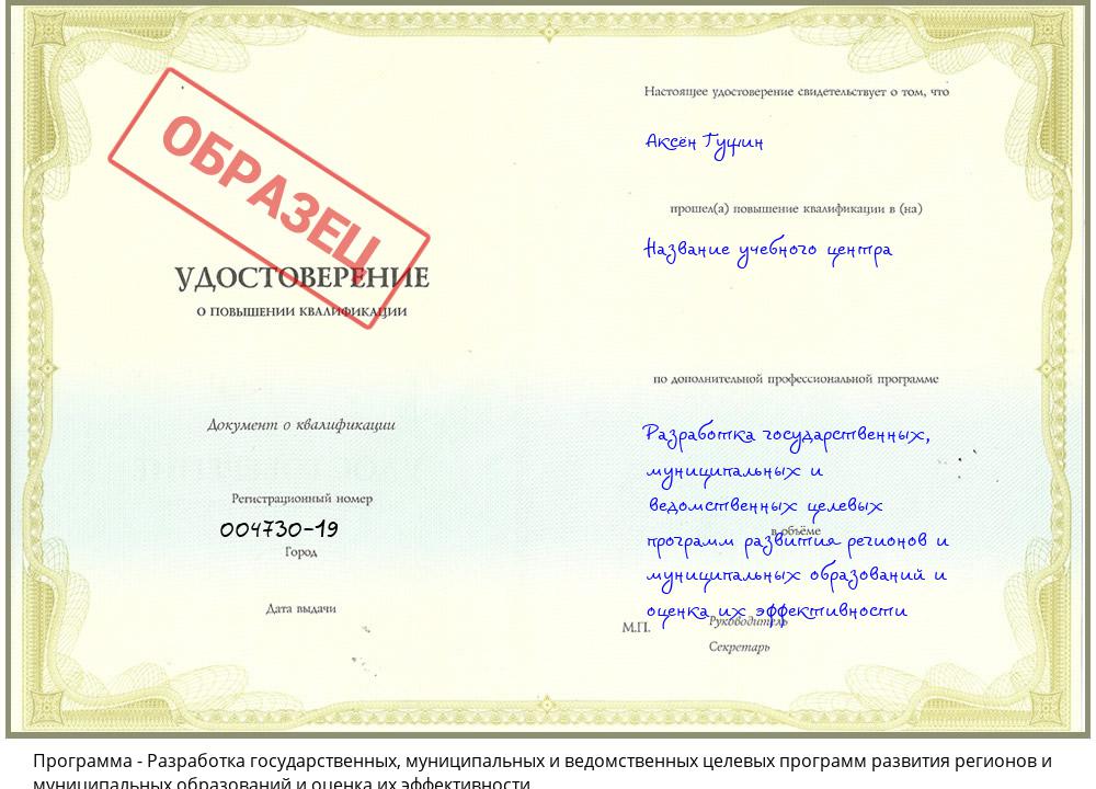 Разработка государственных, муниципальных и ведомственных целевых программ развития регионов и муниципальных образований и оценка их эффективности Феодосия