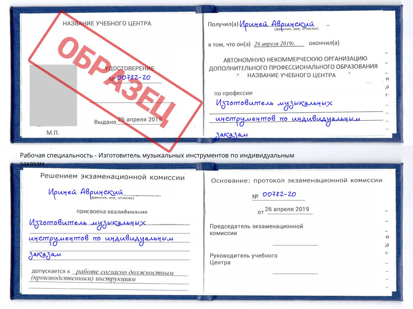 Изготовитель музыкальных инструментов по индивидуальным заказам Феодосия