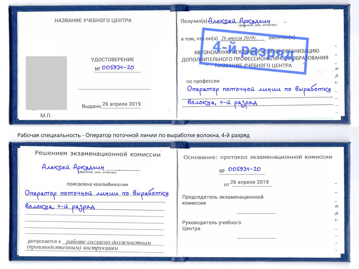 корочка 4-й разряд Оператор поточной линии по выработке волокна Феодосия